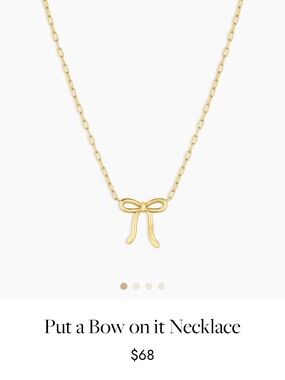 NWT Gorjana Gold Bow Pendant Necklace